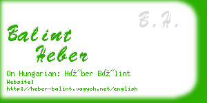 balint heber business card